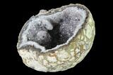 Las Choyas Coconut Geode Half with Quartz & Calcite - Mexico #145876-3